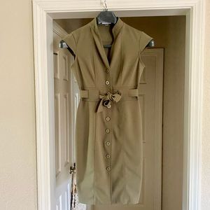 MINT Olive Green Safari Style Calvin Klein Dress sz 2